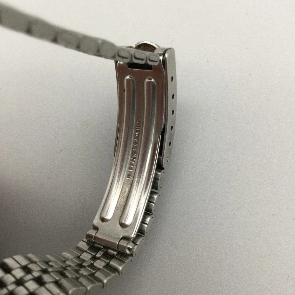 Vintage Seiko Womens Watch 24mm Black Dial 7N82-0191 Stainless New Battery 6